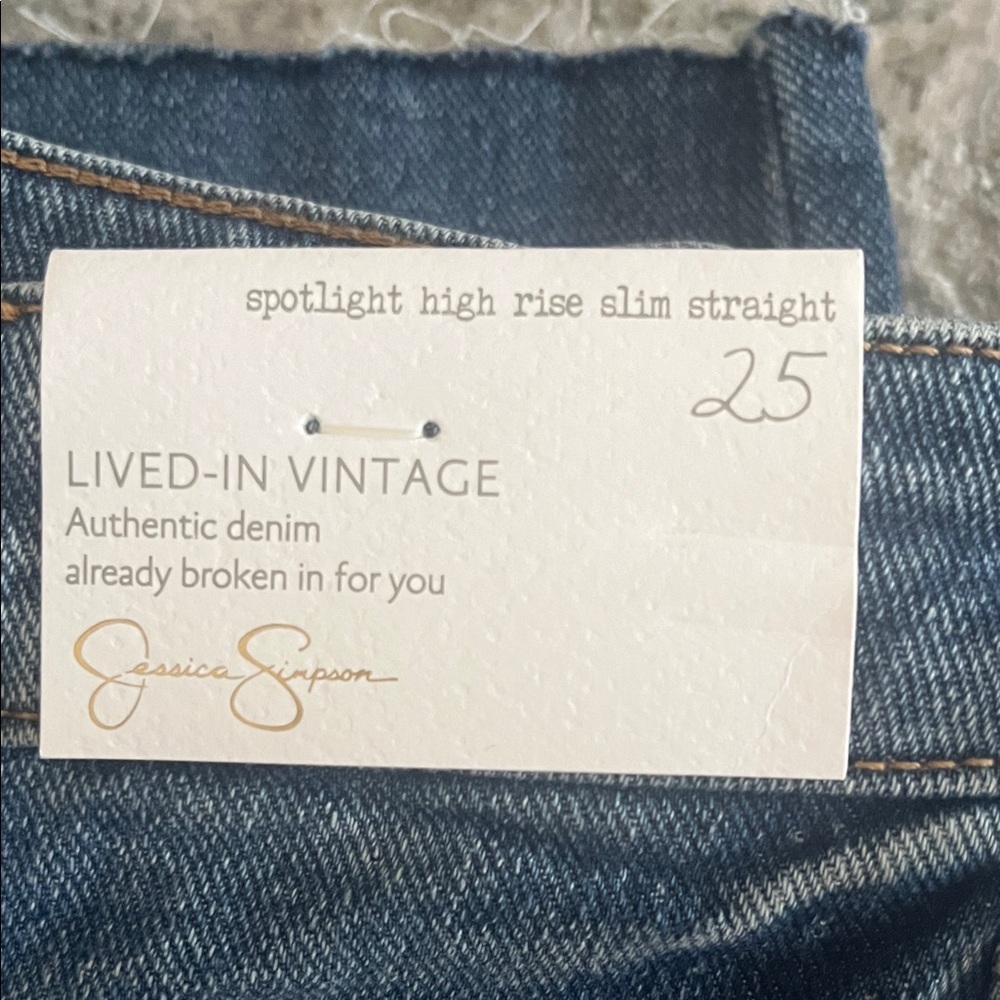 Jessica Simpson Women's High Rise Slim Straight Jeans - Dark Blue